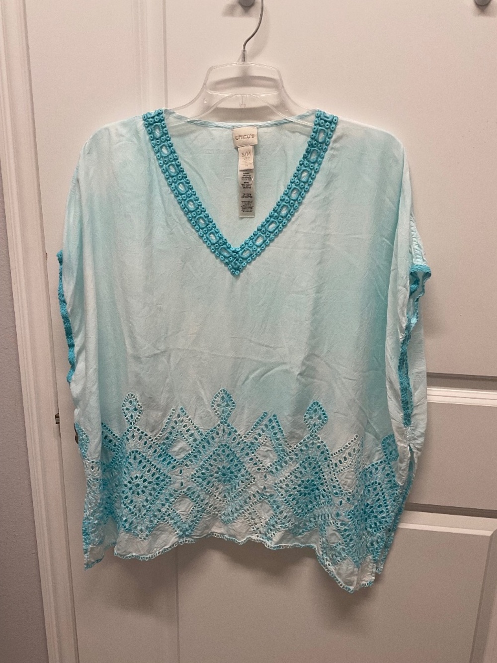 CHICO’S SWIM COVER-UP OR KIMONO SMALL MEDIUM LARGE EMBROIDERY